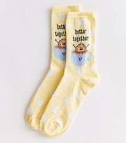 New Look Pale Yellow Better Together Tea Socks
